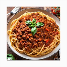 Spaghetti With Meat Sauce Canvas Print