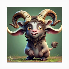 Horned Goat Canvas Print