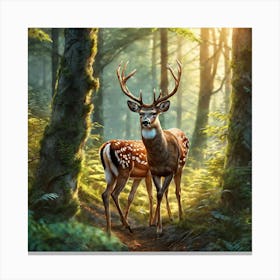 Deer In The Forest 169 Canvas Print