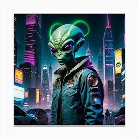 Alien In The City 1 Canvas Print