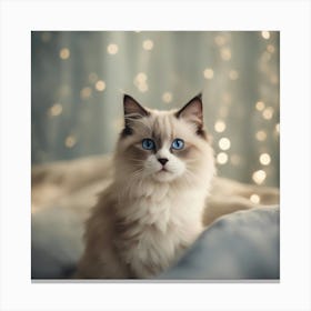 Portrait Of A Cat With Blue Eyes 1 Canvas Print