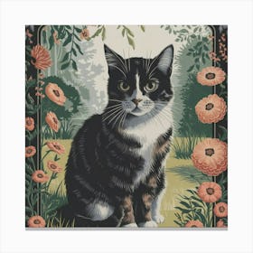 Cat In The Garden 1 Canvas Print