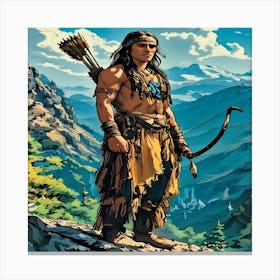 Native American Warrior-Drucke 09.12.2024--a192 Canvas Print