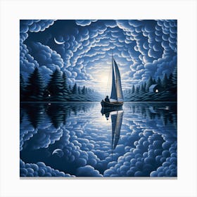 Sailboat In The Clouds Canvas Print