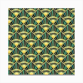 Art Deco Gold and Green Canvas Print