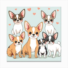 Portrait Of Chihuahuas Canvas Print