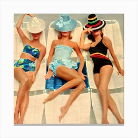 Three Women In Swimsuits Canvas Print