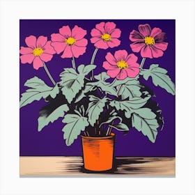 Cineraria 3 Pop Art Illustration Square Canvas Print