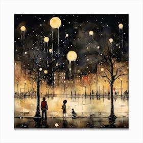 Night In Paris Canvas Print