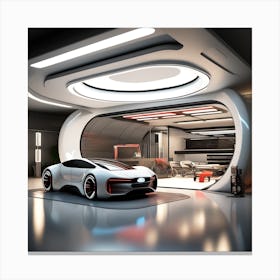 Futuristic Car Interior Canvas Print