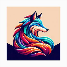 Colorful Fox 2 Canvas Print