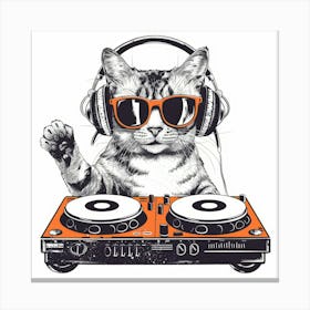 Cat Dj Canvas Print