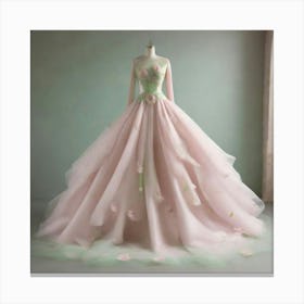 Pink Wedding Dress Canvas Print