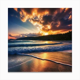 Sunset On The Beach 710 Canvas Print