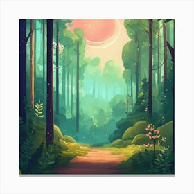 Majestic Forest Beautiful Nature Scene Canvas Print