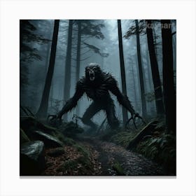 Werewolf In The Woods 1 Canvas Print