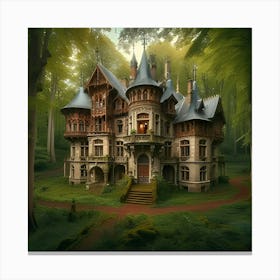 Gorgeous Abandoned Medieval Mansion In A Fairytale Forest 3 Canvas Print