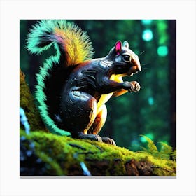 Robot Squirrel In The Forest Canvas Print