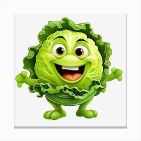 Cute Cabbage Cartoon Canvas Print