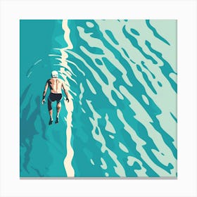 A Swimmer In A Pool Minimal Illustration 1718672260 4 Canvas Print