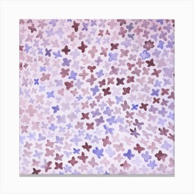 Purple abstract square shapes watercolor hand painted pattern floral flowers pink magenta modern contemporary maximalist maximalism Canvas Print