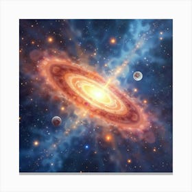 Elegant Watercolor Of A Cosmic Light Show 1 Canvas Print