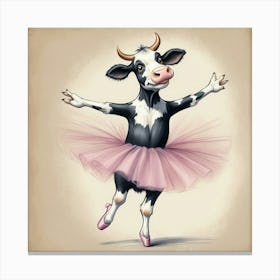 Cow Ballerina Canvas Print