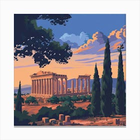 A Temple Of Olympian Zeus In Athens Vector Desig 1720009328 1 Canvas Print