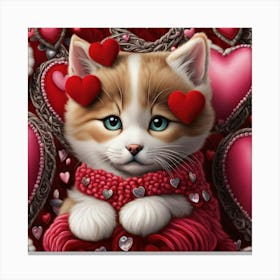 Valentine Kitten 5 Canvas Print