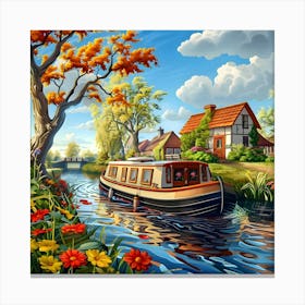 Calm on the Canal Canvas Print