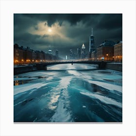 Russian City At Night Canvas Print