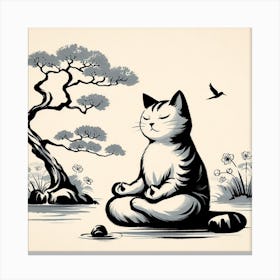 Meditating Cat 1 Canvas Print