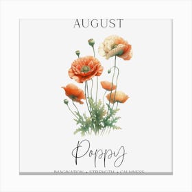 Poppy - August Birthday Canvas Print