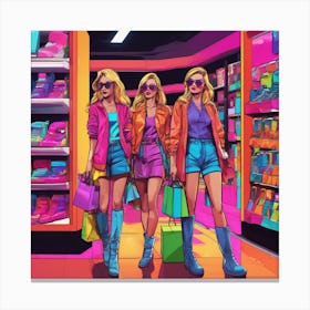 Girls In A Store Canvas Print
