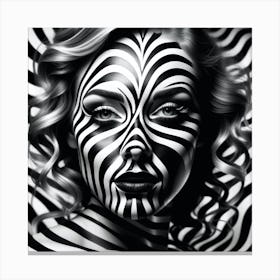 Zebra Face Painting Canvas Print