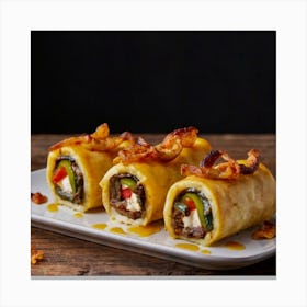 Roll Ups On A Plate Canvas Print