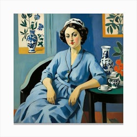 Lady In Blue 4 Canvas Print