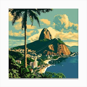 A Sugarloaf Mountain In Rio De Janeiro Vector De 1719996445 3 Canvas Print