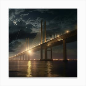 Bridge At Night Canvas Print