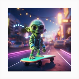 Alien Skate 6 Canvas Print