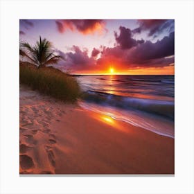 Sunset On The Beach 476 Canvas Print