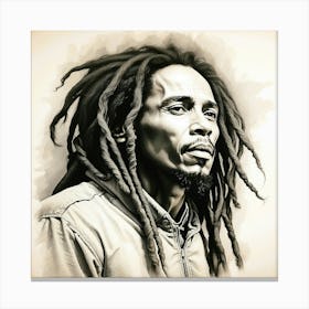 Chalk Painting Of Bob Marley Canvas Print