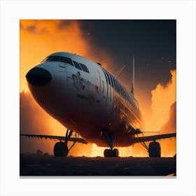 Airplane On Fire (15) Canvas Print