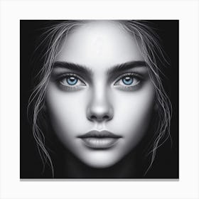 Girl With Blue Eyes Canvas Print