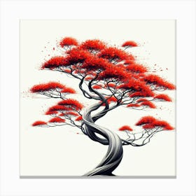 Abstract modernist Erythrina tree 2 Canvas Print