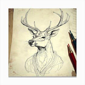 Deer Head 5 Canvas Print