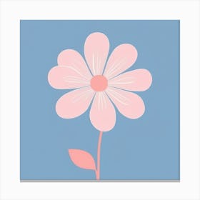 A White And Pink Flower In Minimalist Style Square Composition 641 Canvas Print