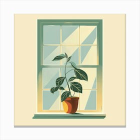 Plant In A Window Canvas Print