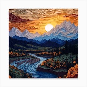 Sunset In The Mountains Canvas Print