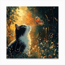 Butterfly Cat 3 Canvas Print